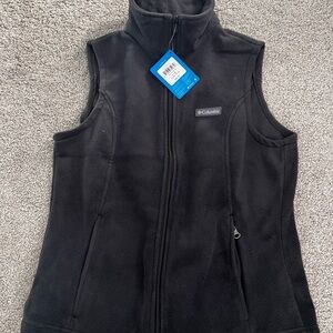 Columbia Black Zip-Up Fleece Vest